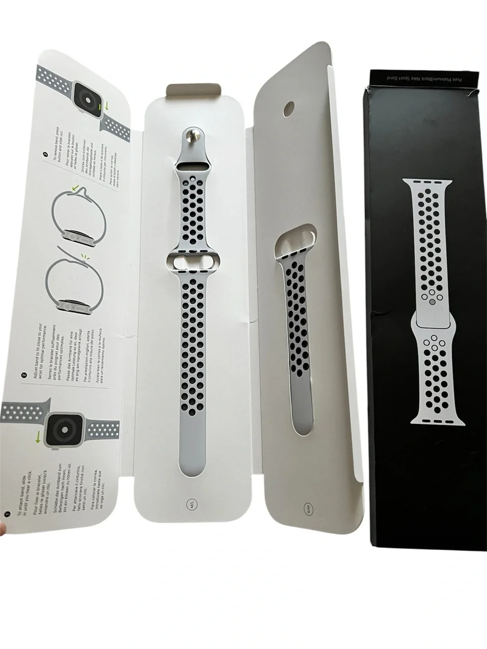 NIB Nike Sport Band for Apple Watch™ in Pure Platinum/Black - Size 40mm